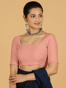 Nihira x Rozaana | Elbow Sleeves Saree Blouse in Sea Pink