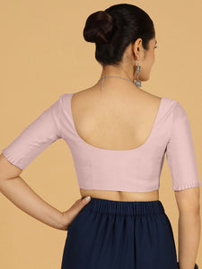 Nihira x Rozaana | Elbow Sleeves Saree Blouse in Lilac