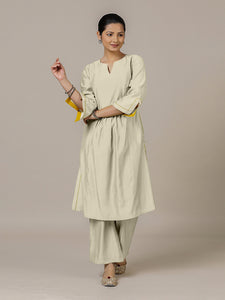 Nimrat x Rozaana | A Line Kurta in Ivory with Thread Work | Coords or Only Kurta