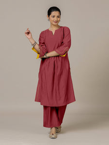 Nimrat x Rozaana | A Line Kurta in Scarlet Red with Thread Work | Coords or Only Kurta