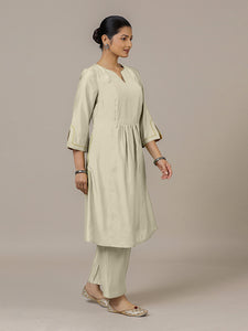 Nimrat x Rozaana | A Line Kurta in Ivory with Thread Work | Coords or Only Kurta