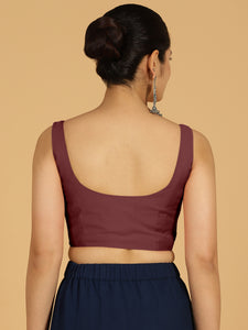 Nirma x Rozaana |  Saree Blouse in Deep Maroon