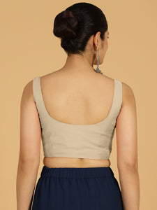 Nirma x Rozaana |  Saree Blouse in Oyster Grey