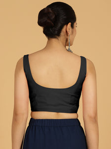 Nirma x Rozaana |  Saree Blouse in Raven Black