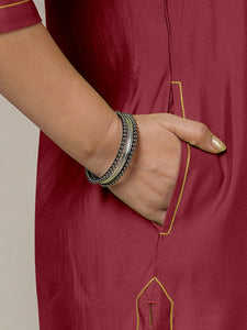 Paakhi x Rozaana | A Line Kurta in Scarlet Red with Thread Work | Coords or Only Kurta