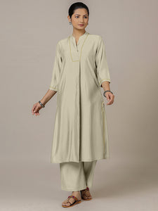 Paakhi x Rozaana | A Line Kurta in Ivory with Thread Work | Coords or Only Kurta