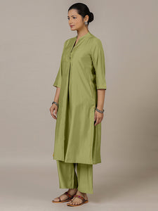 Paakhi x Rozaana | A Line Kurta in Pista Green with Thread Work | Coords or Only Kurta