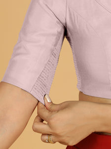 Pallavi x Rozaana | Elbow Sleeves Saree Blouse in Lilac