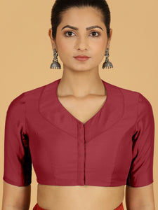 Pallavi x Rozaana | Elbow Sleeves Saree Blouse in Scarlet Red