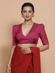 Pavani x Rozaana | Rani Pink Art Silk Saree Blouse