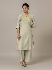 Piya x Rozaana | A Line Kurta in Ivory with Thread Work | Coords or Only Kurta