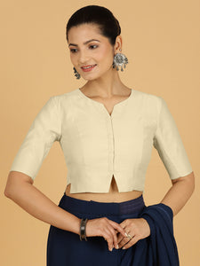 Rekha x Rozaana | Choli Style Saree Blouse in Ivory
