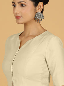 Rekha x Rozaana | Choli Style Saree Blouse in Ivory