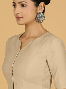 Rekha x Rozaana | Long Saree Blouse in Oyster Grey