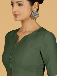 Rekha x Rozaana | Long Saree Blouse in Pine Green