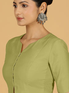 Rekha x Rozaana | Long Saree Blouse in Pista Green