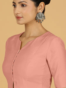 Rekha x Rozaana | Long Saree Blouse in Sea Pink