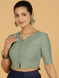 Rekha x Rozaana | Long Saree Blouse in Mint Green