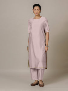 Riya x Rozaana | A Line Kurta in Lilac with Thread Work | Coords or Only Kurta