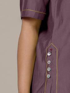 Riya x Rozaana | A Line Kurta in Purple Mauve with Thread Work | Coords or Only Kurta