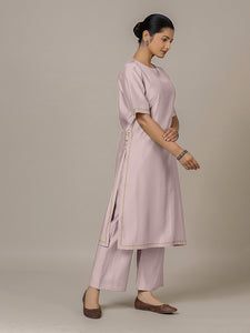 Riya x Rozaana | A Line Kurta in Lilac with Thread Work | Coords or Only Kurta