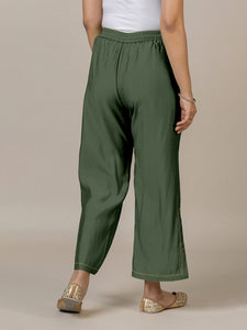 Saba x Rozaana | Pine Green Cotton Silk Pants
