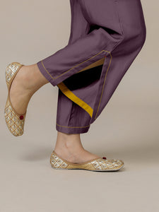 Saba x Rozaana | Purple Mauve Cotton Silk Pants