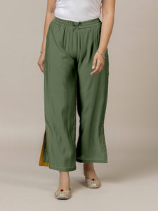 Saba x Rozaana | Hunter Green Cotton Silk Pants