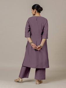 Sadaf x Rozaana | A Line Kurta in Purple Mauve with Thread Work | Coords or Only Kurta