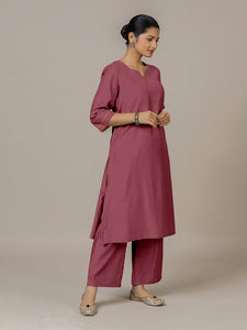 Sadaf x Rozaana | A Line Kurta in Rose Pink with Thread Work | Coords or Only Kurta