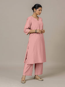 Sadaf x Rozaana | A Line Kurta in Sea Pink with Thread Work | Coords or Only Kurta