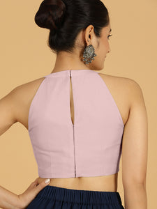 Zubeida x Rozaana | Lilac Sleeveless Halter Neck Saree Blouse