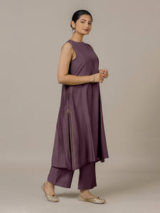 Sameera x Rozaana | A Line Kurta in Purple Mauve with Thread Work | Coords or Only Kurta