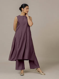 Sameera x Rozaana | A Line Kurta in Purple Mauve with Thread Work | Coords or Only Kurta