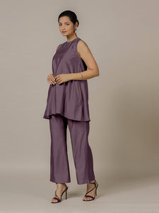 Sana x Rozaana | A Line Kurta in Purple Mauve with Thread Work | Coords or Only Kurta