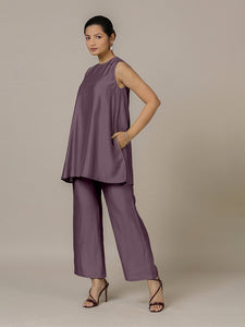 Sana x Rozaana | A Line Kurta in Purple Mauve with Thread Work | Coords or Only Kurta