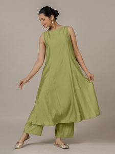 Sarah x Rozaana | A Line Kurta in Pista Green with Thread Work | Coords or Only Kurta