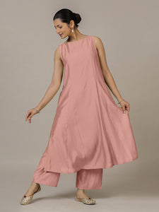 Sarah x Rozaana | A Line Kurta in Sea Pink with Thread Work | Coords or Only Kurta