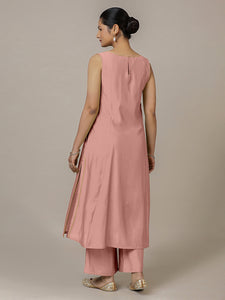 Sarah x Rozaana | A Line Kurta in Sea Pink with Thread Work | Coords or Only Kurta