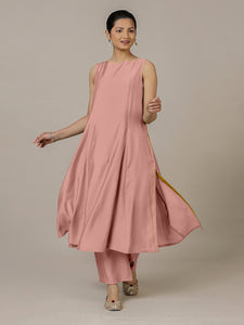 Sarah x Rozaana | A Line Kurta in Sea Pink with Thread Work | Coords or Only Kurta