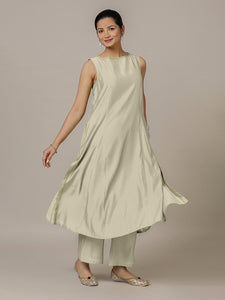 Sarah x Rozaana | A Line Kurta in Ivory with Thread Work | Coords or Only Kurta