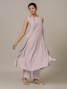 Sarah x Rozaana | A Line Kurta in Lilac with Thread Work | Coords or Only Kurta