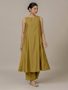 Sarah x Rozaana | A Line Kurta in Dijon Mustard with Thread Work | Coords or Only Kurta