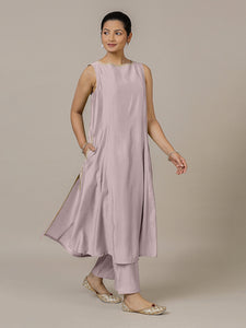 Sarah x Rozaana | A Line Kurta in Lilac with Thread Work | Coords or Only Kurta