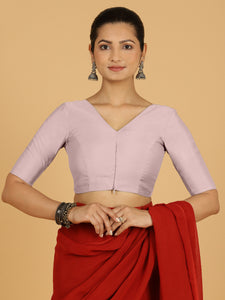 Shabana x Rozaana | Elbow Sleeves Saree Blouse in Lilac