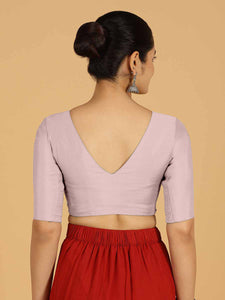 Shabana x Rozaana | Elbow Sleeves Saree Blouse in Lilac