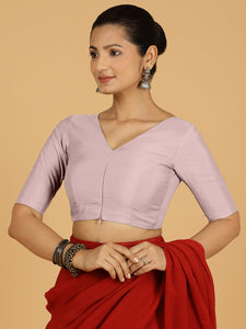 Shabana x Rozaana | Elbow Sleeves Saree Blouse in Lilac