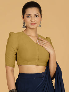 Shravani x Rozaana | Puff Sleeves Saree Blouse in Dijon Mustard | EOSS Sale