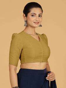 Shravani x Rozaana | Puff Sleeves Saree Blouse in Dijon Mustard | EOSS Sale