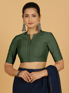 Simar x Rozaana |  Saree Blouse in Pine Green